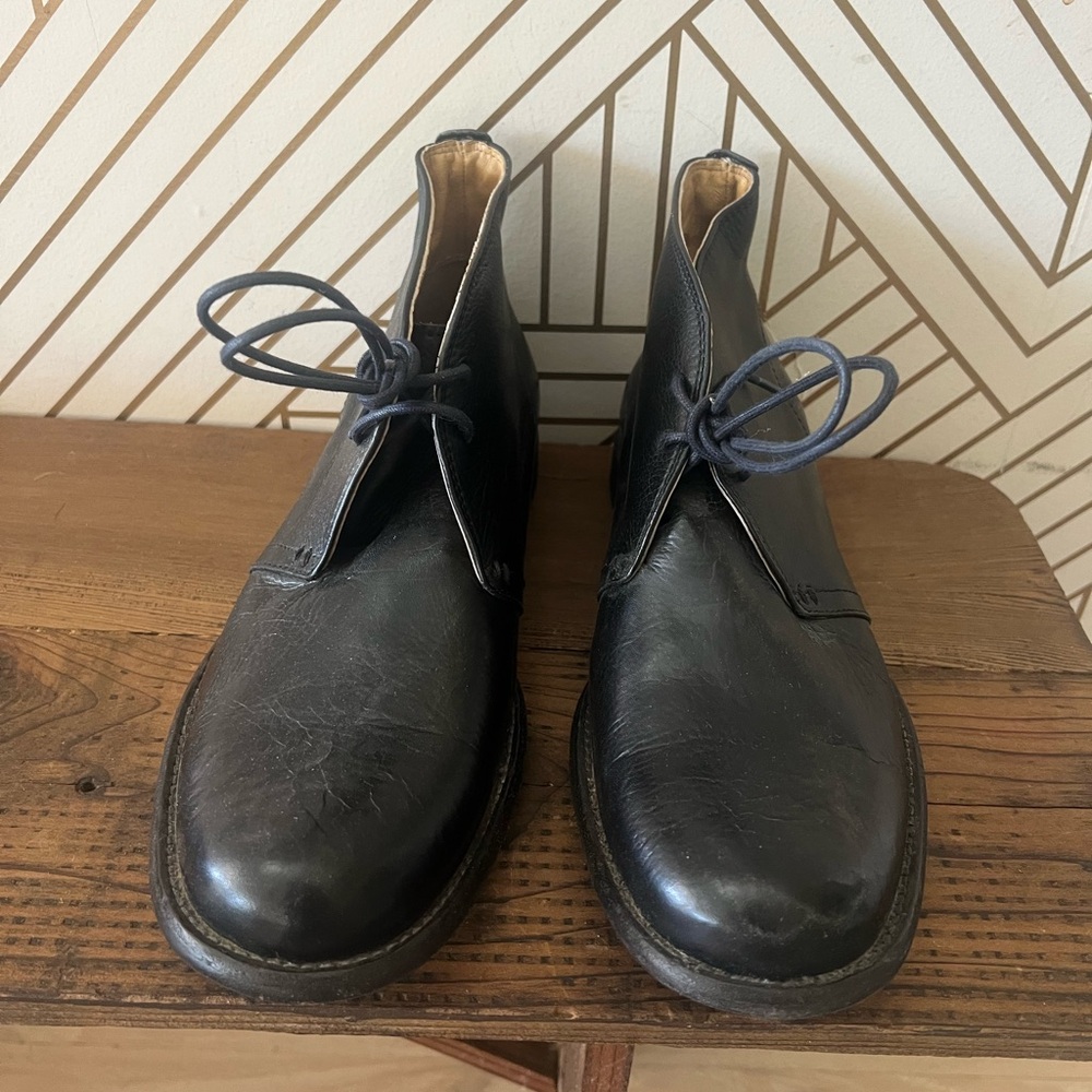 Frye Chukka Black Leather Boots